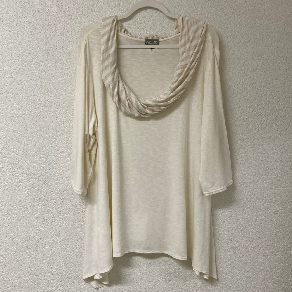 Niche Nilgun Derman Cowl Neck Jersey Boho Blouse XXL